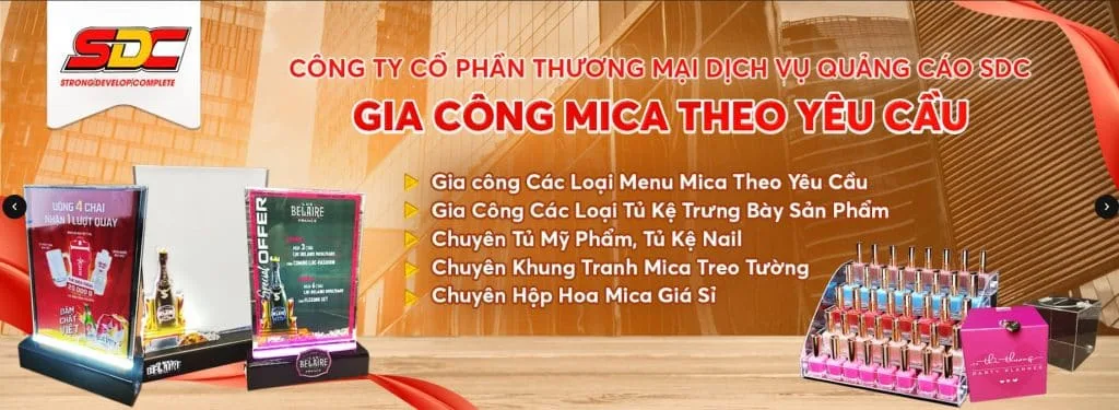 Sản phẩm mica gia công tại xưởng SDC